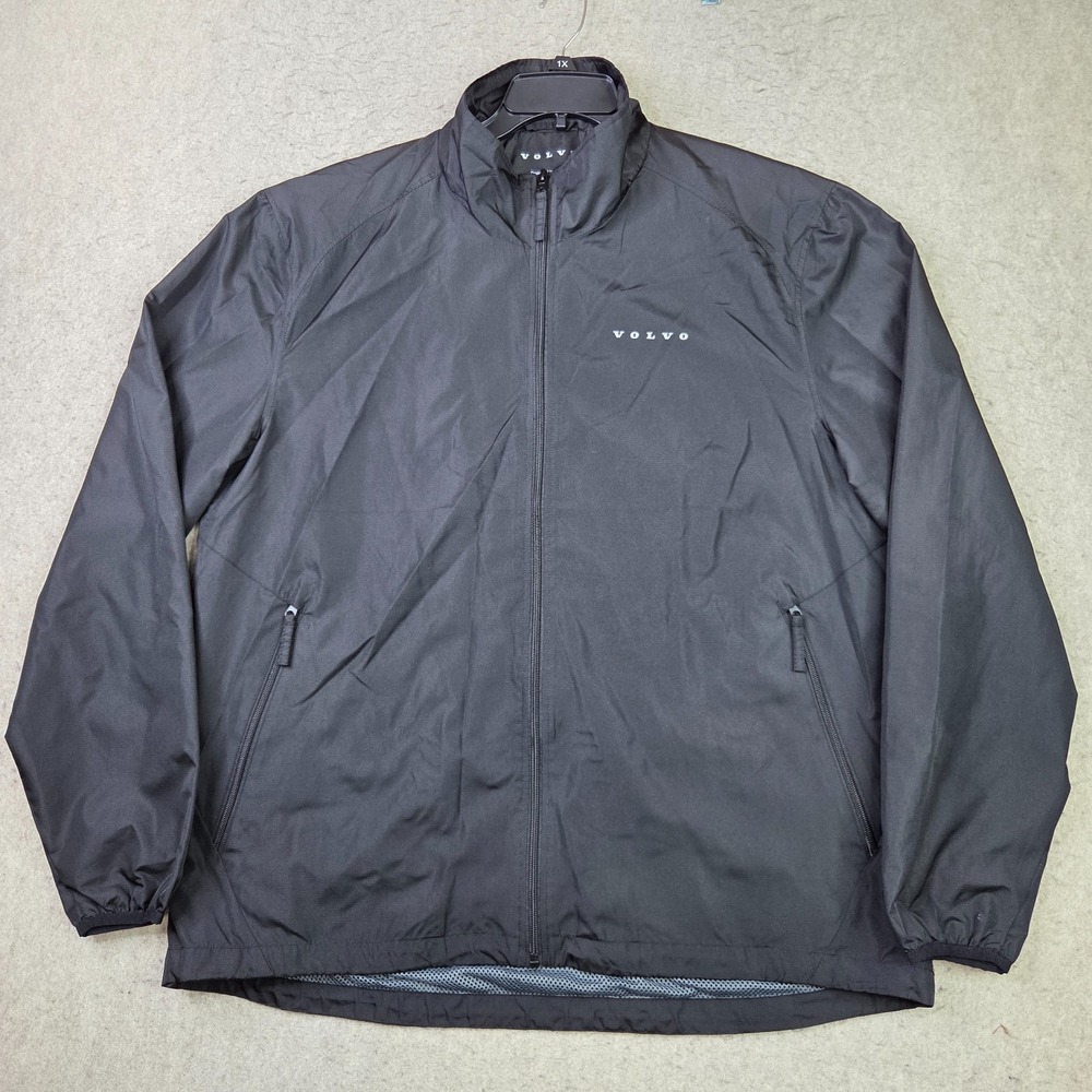 Volvo Men's Black Classic Windbreaker Jacket Lightweight Sporty Size XL